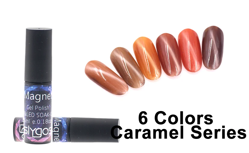 SLYGOS 6 мл карамельный кошачий глаз Магнитный Гель лак для ногтей долговечный