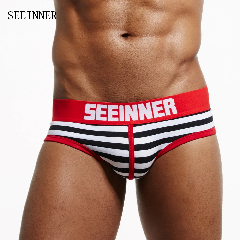 4-PACK Seeinner нижнее белье для мужчин трусы мужские сексуальные бикини хлопок трусики