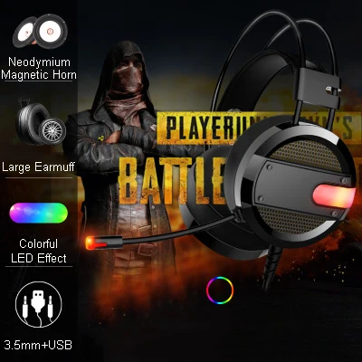 A16-Black 3.5mm USB Игровая гарнитура, наушники, бас, Накладные наушники, шумоподавление, проводная игровая гарнитура с микрофоном, 7,1, наушники для ПК, PS4, Xbox One, ноутбука - Цвет: A16-Black 3.5mm USB