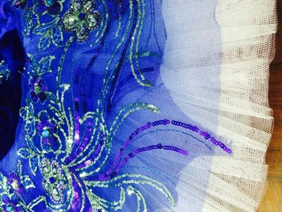 Бесплатная доставка профессиональное голубое платье пачка для девочек