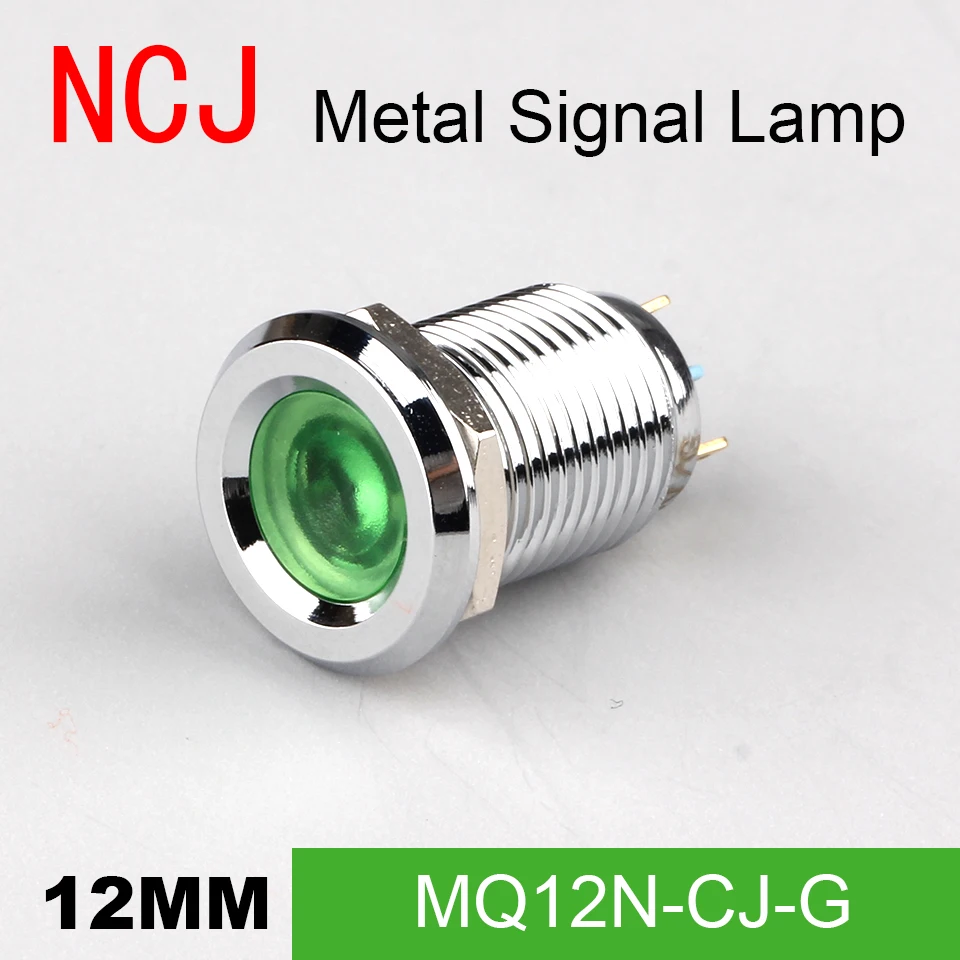 

NCJ 12mm Metal LED Signal lamp Indicator pilot Warning light Signalization boat car panel dashboard 3V 6V 12V 24V 110V 220V