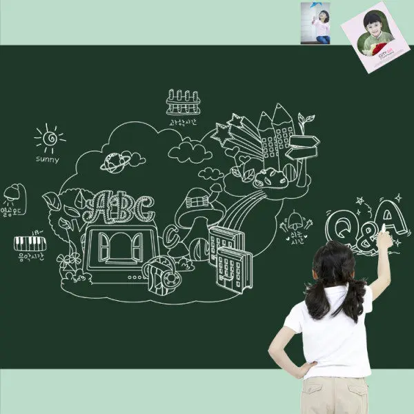 45*200 Thickening blackboard stickers green and white graffiti wall membrane teaching children Filofax film |