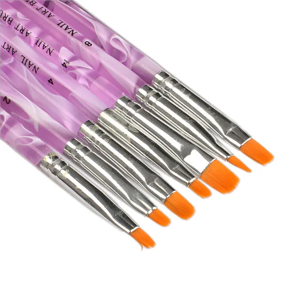 Лучший 7 шт./компл. акриловый УФ гель для ногтей советы покраска кисти ручка