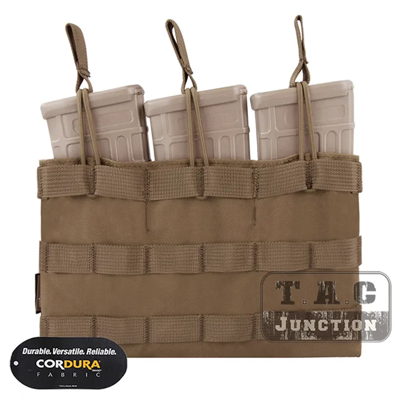 Emerson Tactical 5,56. 223 тройной Открытый Топ подсумок Emersongear Mag Pouch MOLLE PALS лямки тяговые вкладки быстрый доступ - Цвет: CB