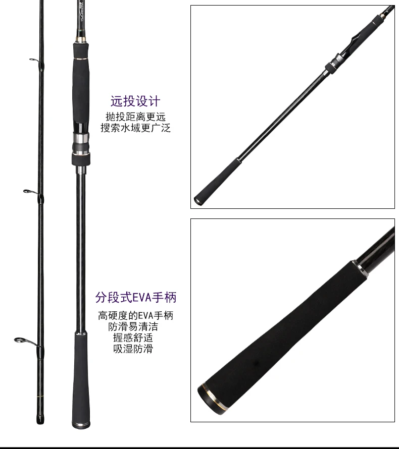 TSURINOYA MYSTERY 2,4 m/MH power Spining Rod, удочка для морских басов, черная удочка для окуня, удочка для рыбной ловли alburnus