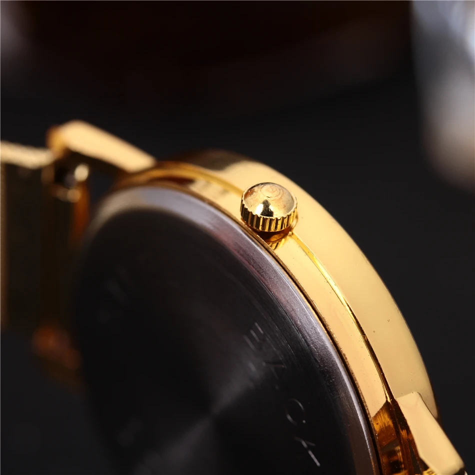 Топ Роскошные Брендовые мужские часы из нержавеющей стали золотой сетки Группа