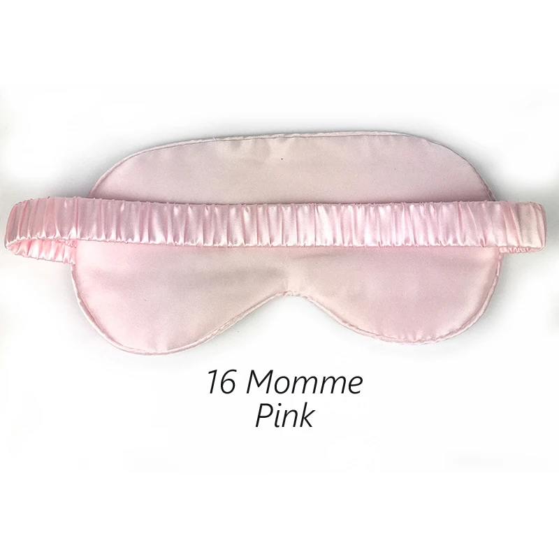 16 Momme Pink Натуральный шелк тутового шелкопряда маска для век для сна мягкая гладкая прочная наполненная шелковой ватой для хорошего сна оснастка путешествия - Цвет: 16 Momme Pink