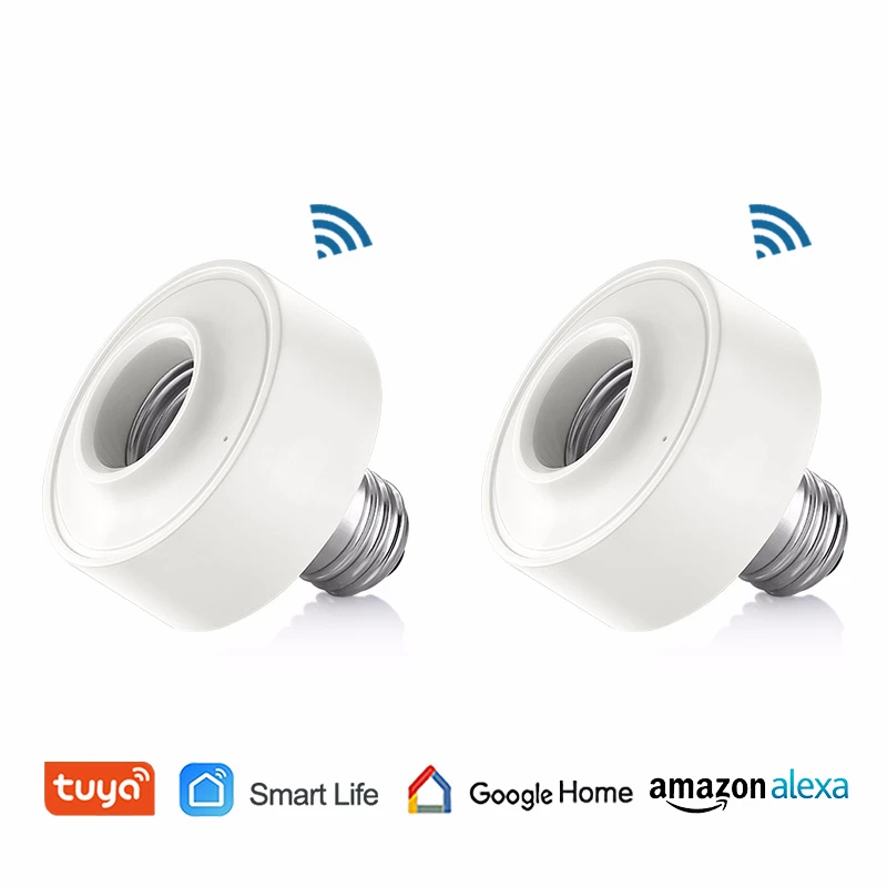 2pcs Tuya Smart WiFi выключатель света Разъем Держатель Лампы для светодиодных ламп E27 E26 Google Home Amazon Echo Alexa голосового управления Управление, дистанционное Управление ВКЛ/ВЫКЛ - Тип: 2pcs