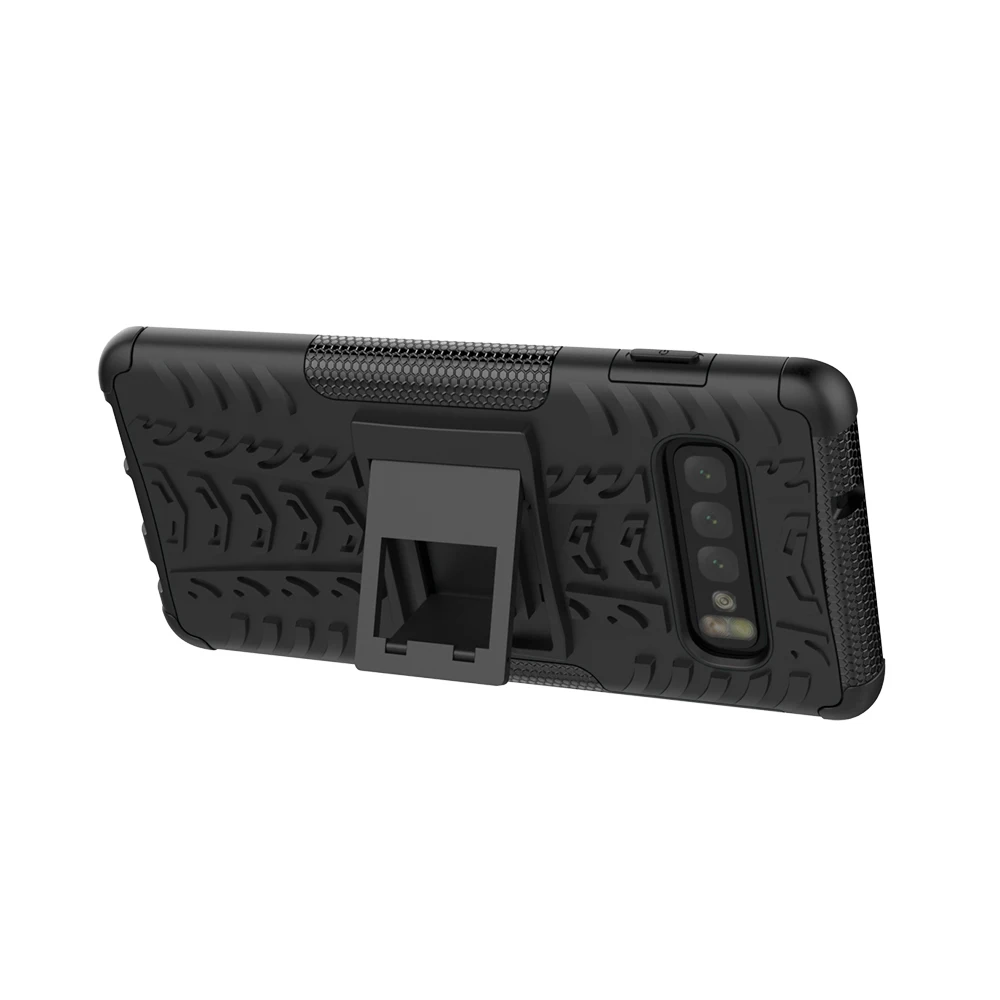 For Samsung Galaxy S10 Plus Lite Shockproof Silicone Armor Phone Case S10E E TPU Back Stand Cover Shell | Мобильные телефоны и