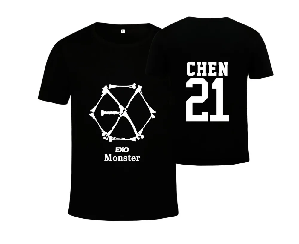 Футболка EXO BAEKHYUN Monster Базовая рубашка для концерта свободная футболка пар топ
