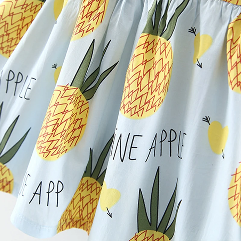 LarLarBoom Baby Girl Dress 2019 New Summer Sleeveless Pineapple Print Kids Dresses with Hat Cute Children's Princess | Детская