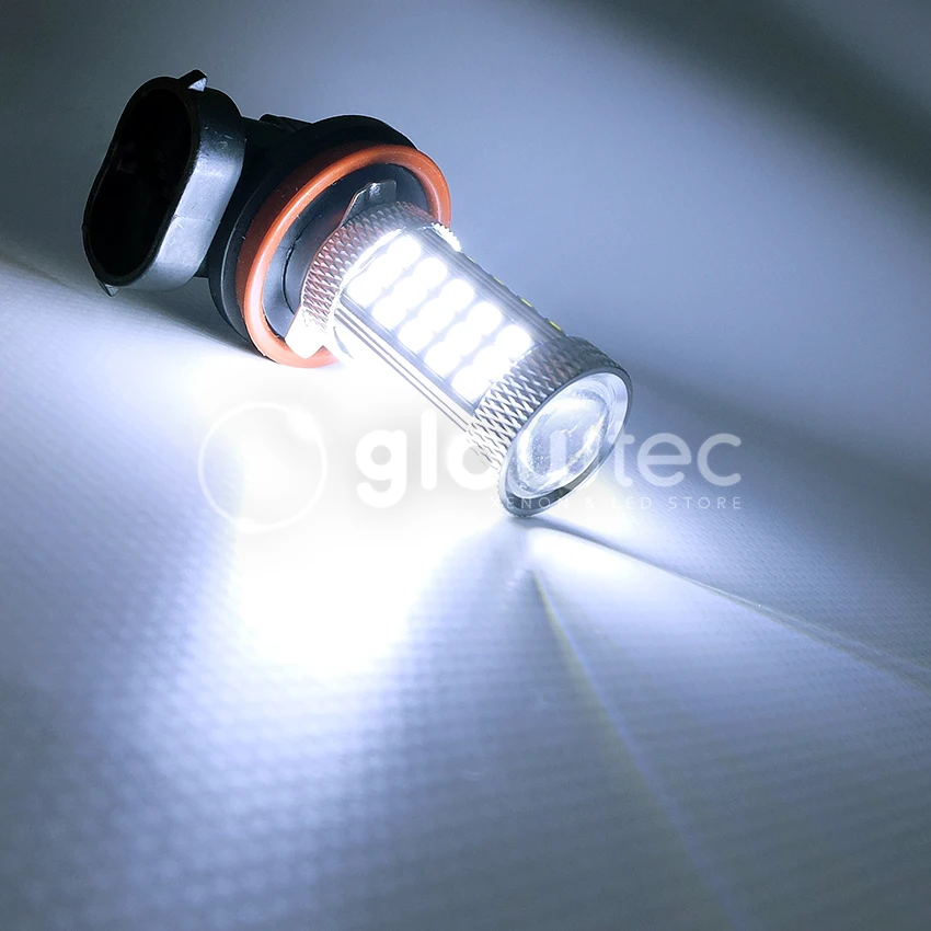 Передние противотуманные фары H8 LED 63SMD 2835 супер яркие белые Автомобильные GLOWTEC 2