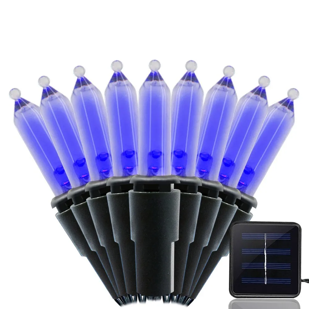 Blue M5 50/100LED солнечная гирлянда, прозрачная мини Фея, рождественское освещение, декор для наружного/внутреннего сада, патио, свадебные украшения - Испускаемый цвет: Blue
