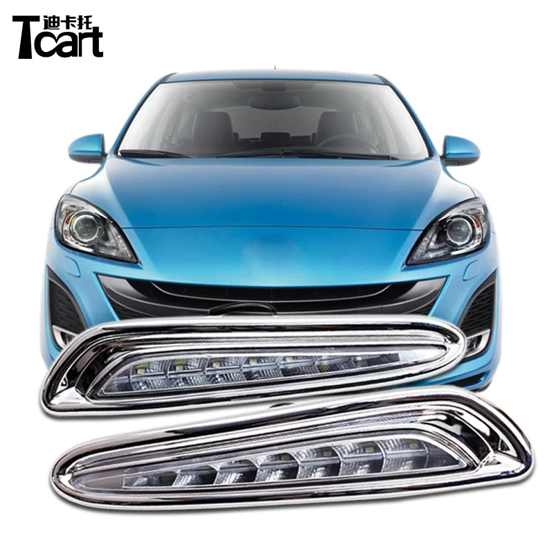 Tcart ДХО для Mazda 3 светодиодные дневные ходовые огни автомобиля с выключенным реле