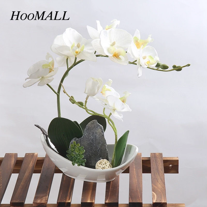 Hoomall Искусственные цветы 7 головы Шелковый Искусственный фаленопсис композиции