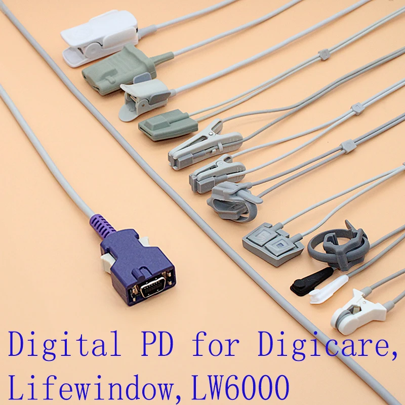 Совместимый кабель датчика Digicare/Lifewindow/LW6000 Spo2 для