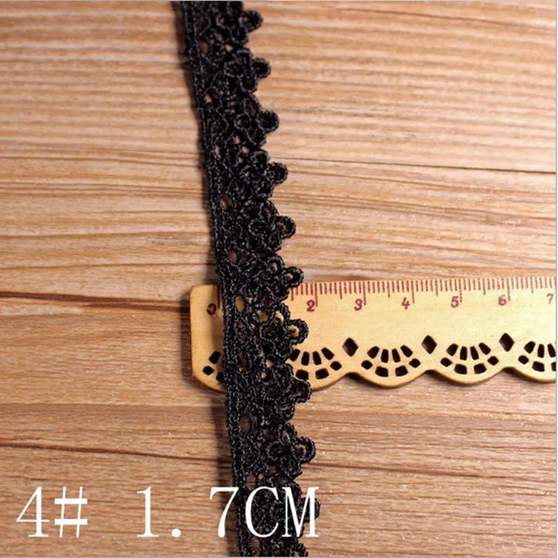 3 м черный кружевной отделкой лента для аппликации из полиэстера костюм домашний