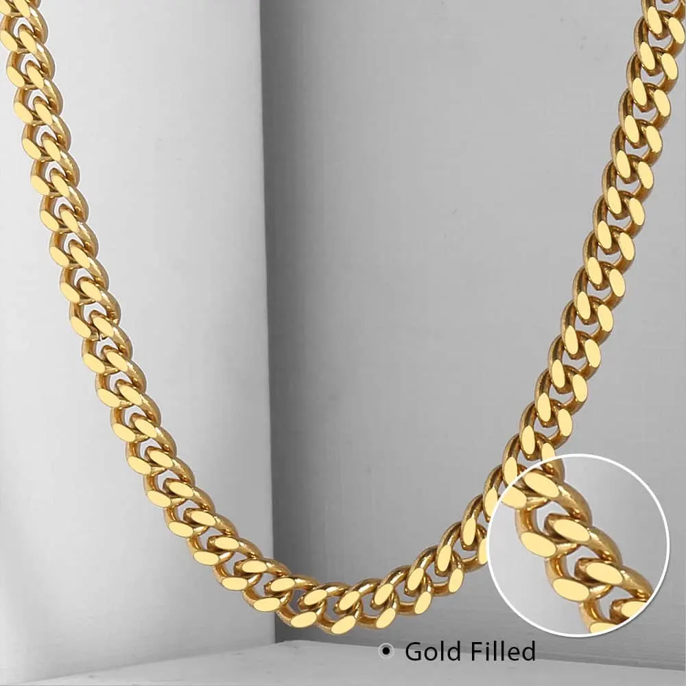 Ожерелье из кубинской цепи с золотым покрытием 4 мм GN32 | Украшения и аксессуары