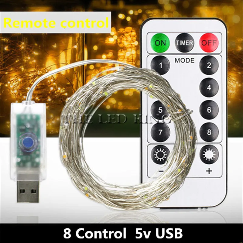 Светодиодная гирлянда 5 м 10 светодиодов В питание от USB|Светодиодная лента| |