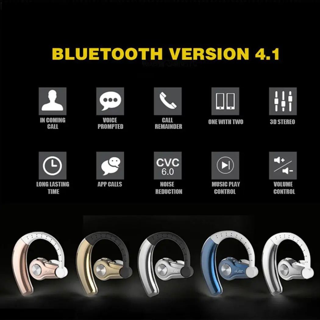 T9 Bluetooth гарнитура стерео беспроводные наушники ушные крючки с микрофоном