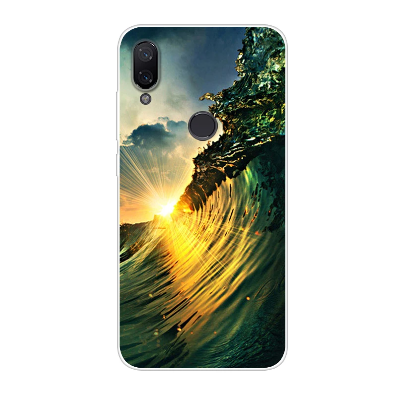 Чехол для Xiaomi Mi Play 5 84 дюйма мягкие черные силиконовые чехлы из ТПУ с рисунком