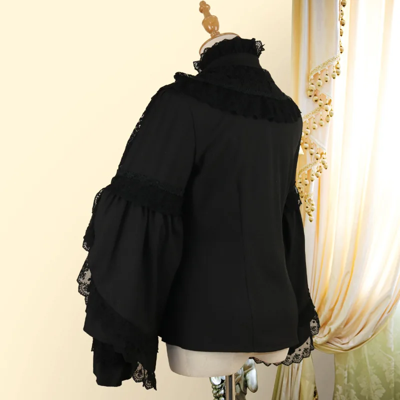 

Ladies Victorian Lolita Women Cos Anime Cosplay Costume Uniforms Gothic Palace Princess Retro Flare Sleeve White Shirt
