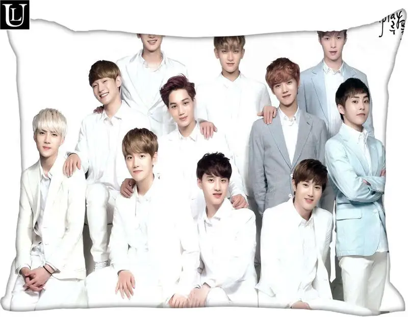 Pillowcase Изготовленная на заказ exo Прямоугольная подушка размер крышки 45x35 см(с одной стороны) печать по индивидуальному заказу с молнией полиэстер хлопок наволочка больше размер - Цвет: Pillowcase