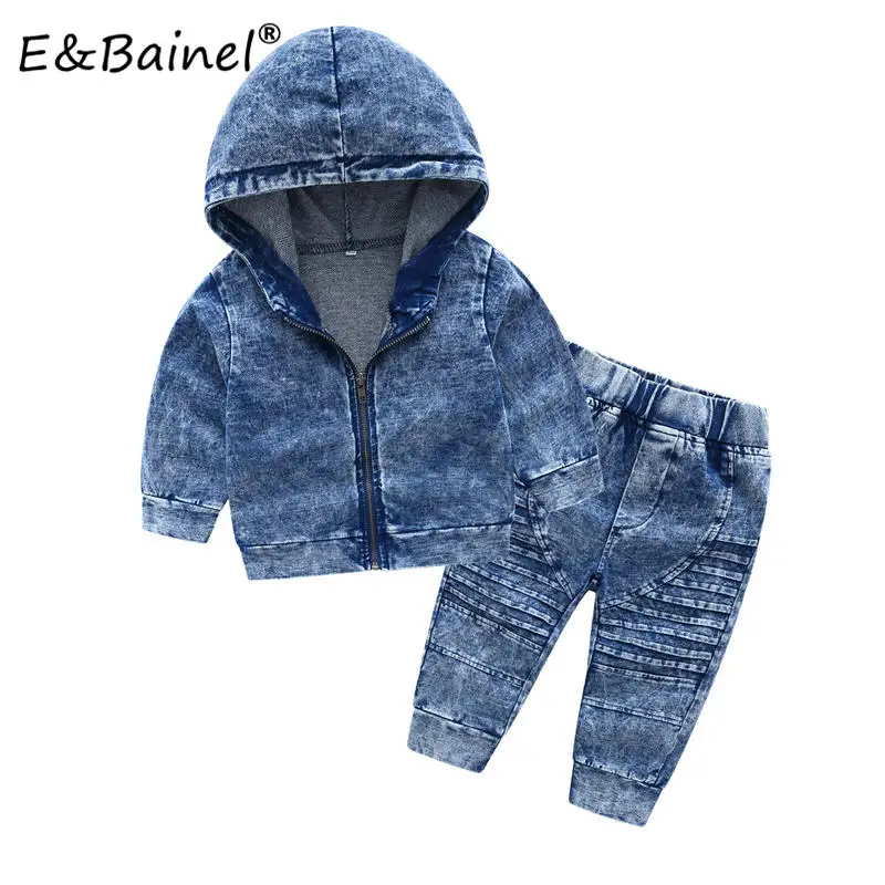 Осенне-весенняя детская одежда E &amp Bainel для парней джинсовая с капюшоном и