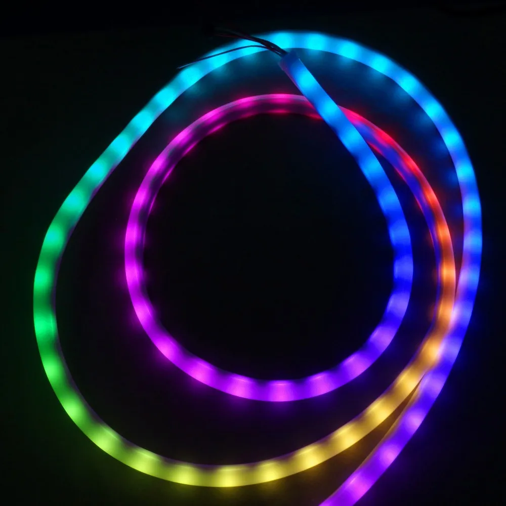 Фото Светодиодная неоновая Пиксельная лампа 5 м DC5V SK6812 RGB полноцветная 60 светодиодов/м Светодиодная неоновая Пиксельная лампа 5 м DC5V SK6812 RGB полноцветная 60 светодиодов/м