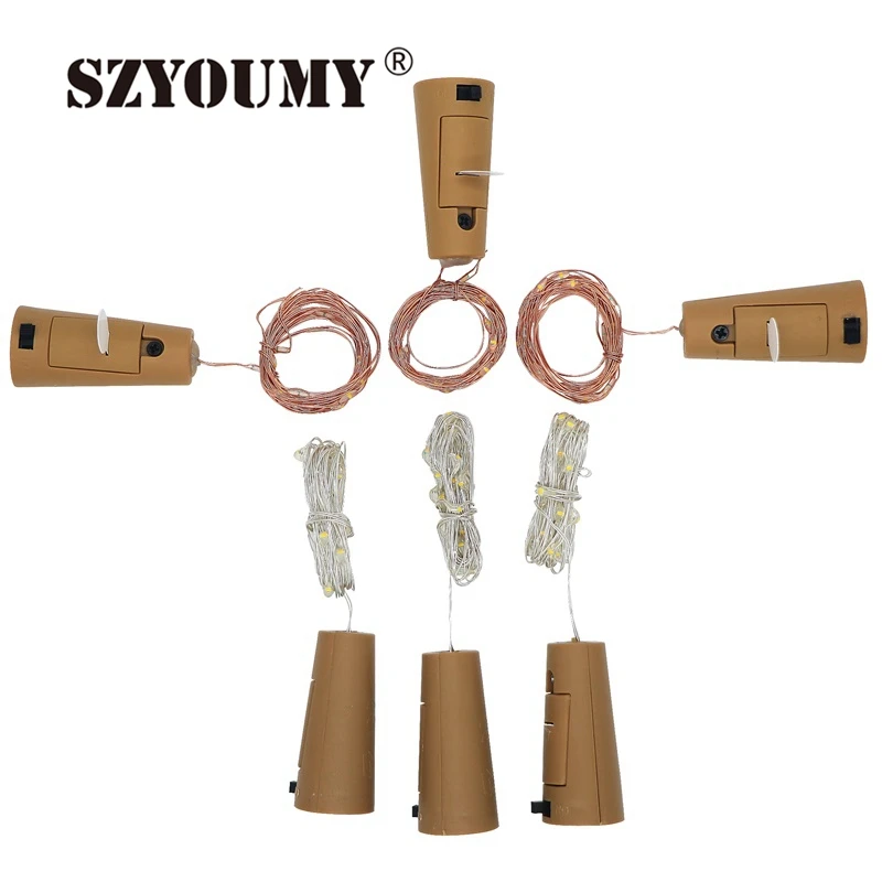 SZYOUMY 2 м 20 светодиодный светильник пробковая бутылка затвор свет Стекло вина