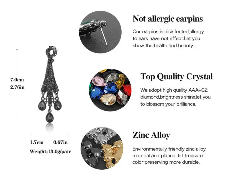 VEYO Full of Rhinestone Drop Earrings Crystal For Women Paris tower shape High Quality Fashion Jewelry | Украшения и аксессуары