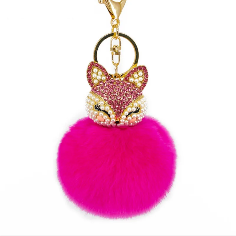 2018 JING YANG Hot sale cat jewelry accessory hairball fur plush pom keychain | Украшения и аксессуары