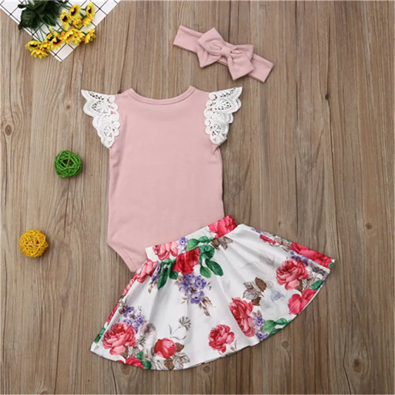 CSummer/Новинка кружевные топы для новорожденных девочек комбинезон юбка с