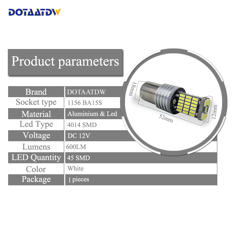1x1156 BA15S P21W светодиодный лампы 4014 SMD автомобиля Резервное копирование Фары заднего