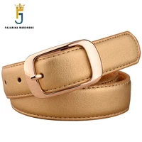 fajarina quality 100 pure cow skin leather ladies retro gold pin buckle metal cowhide fashion golden belts for women n17fj131