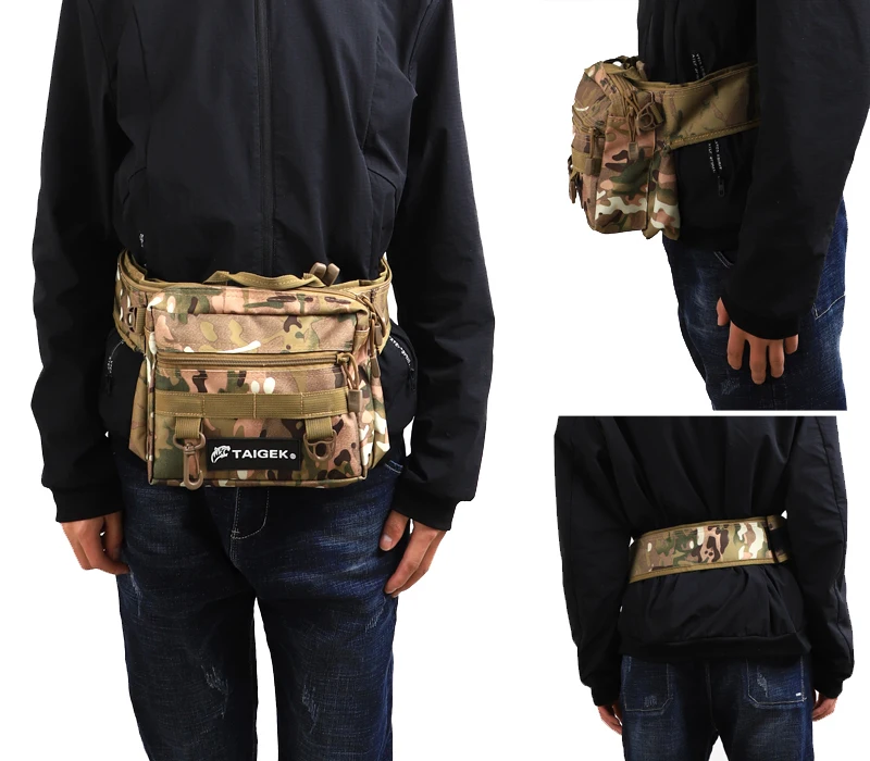 TAIGEK Portable Multifunction Canvas Fishing Lure Reel Shoulder Waist Backpack Bag rod package | Спорт и развлечения