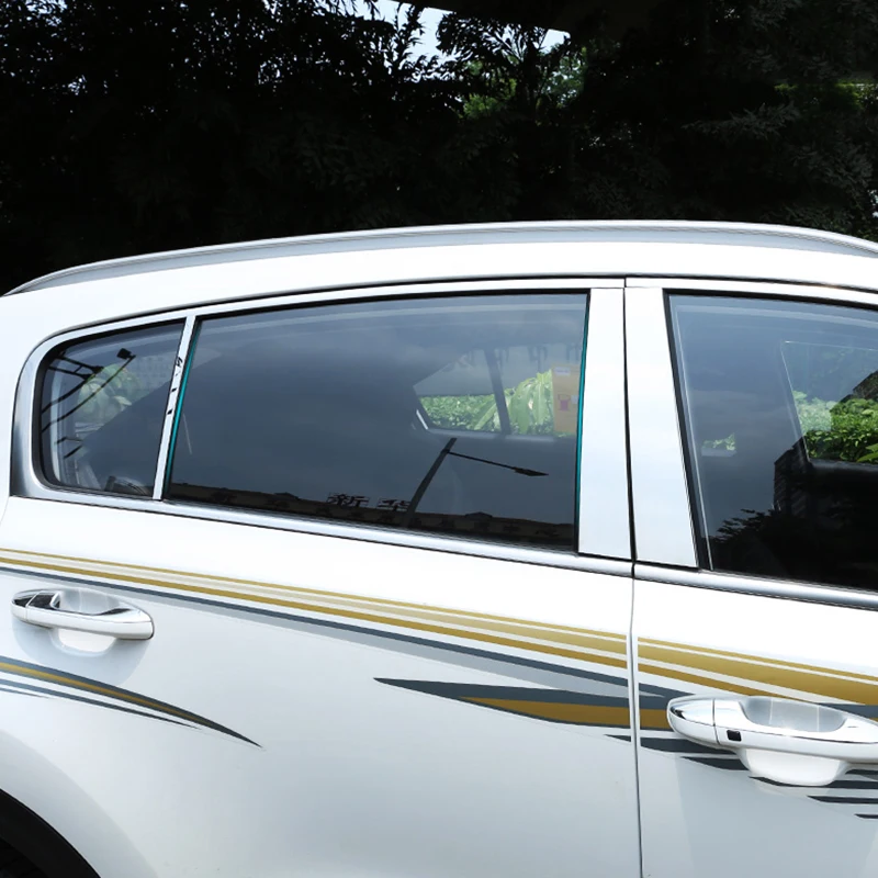 Car styling Chrome Окно столп сообщение сообщения Крышка TRIM декоративный молдинг лицевой
