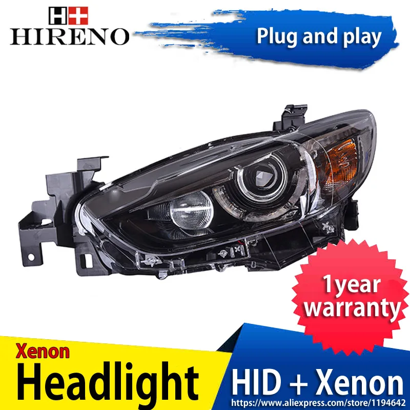 Фары головного света Hireno для Mazda 6 Mazda6 Atenza 2013 2015 гг. светодиодные фары в сборе DRL