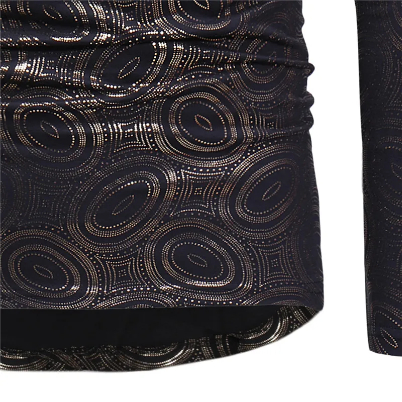 Золотая бронзовая футболка с длинным рукавом для мужчин 2020 Осенняя Новая