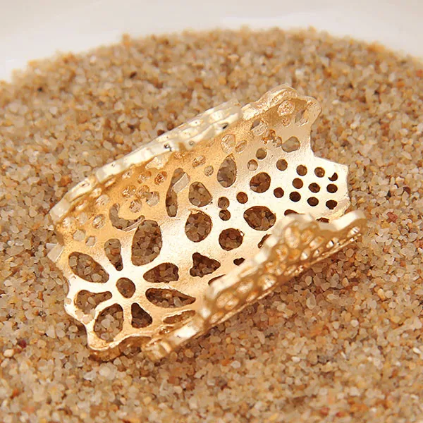 Fashion Punk Women Men Hollow Cutout Lace Flower Ring For Jewelry Open Finger Knuckles Accessories | Украшения и аксессуары
