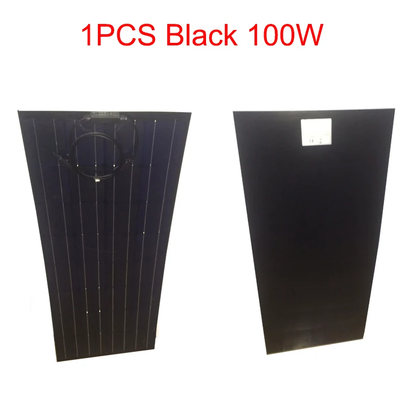 Гибкая солнечная панель 12v батарея набор солнечных панелей 100w зарядное