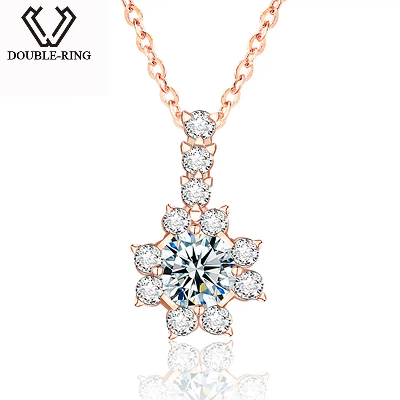 

Женская подвеска из натурального золота, с цветком 0.1ct, 18K