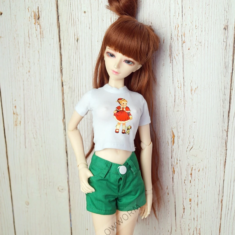 BJD зеленые шорты популярные штаны футболка для женщин 1/4 17 &quot24&quot 1/3 70 см высота MSD