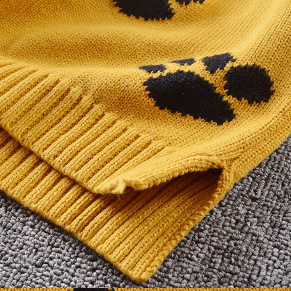 2017 Новых Детей Свитер Мультфильм След Девушки Трикотаж Осень Детские Дети Одежда