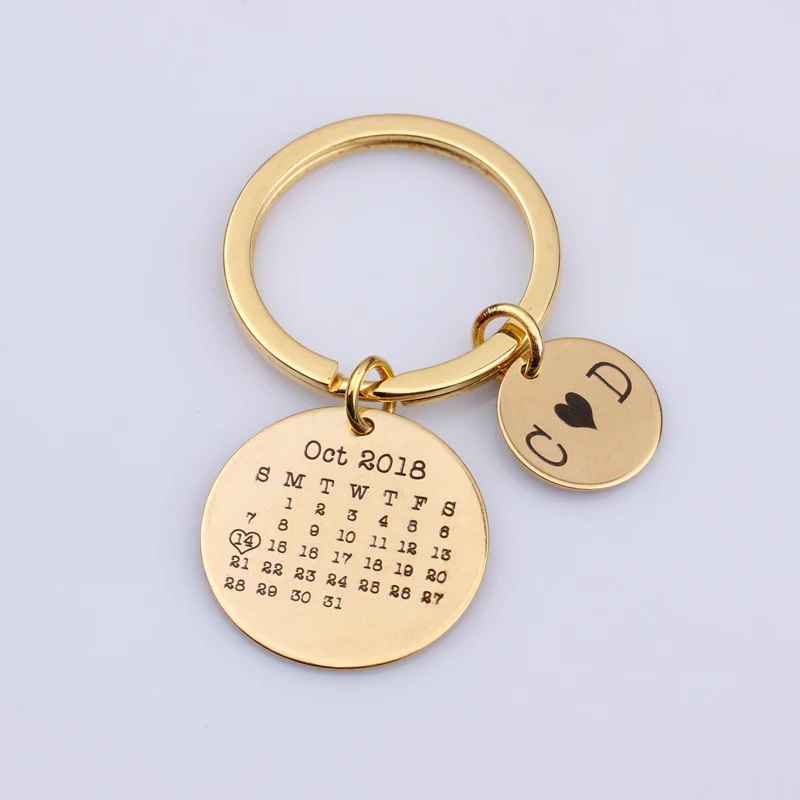 Название и дата заказной брелок подарки для влюбленных пар ключей сумка водителя