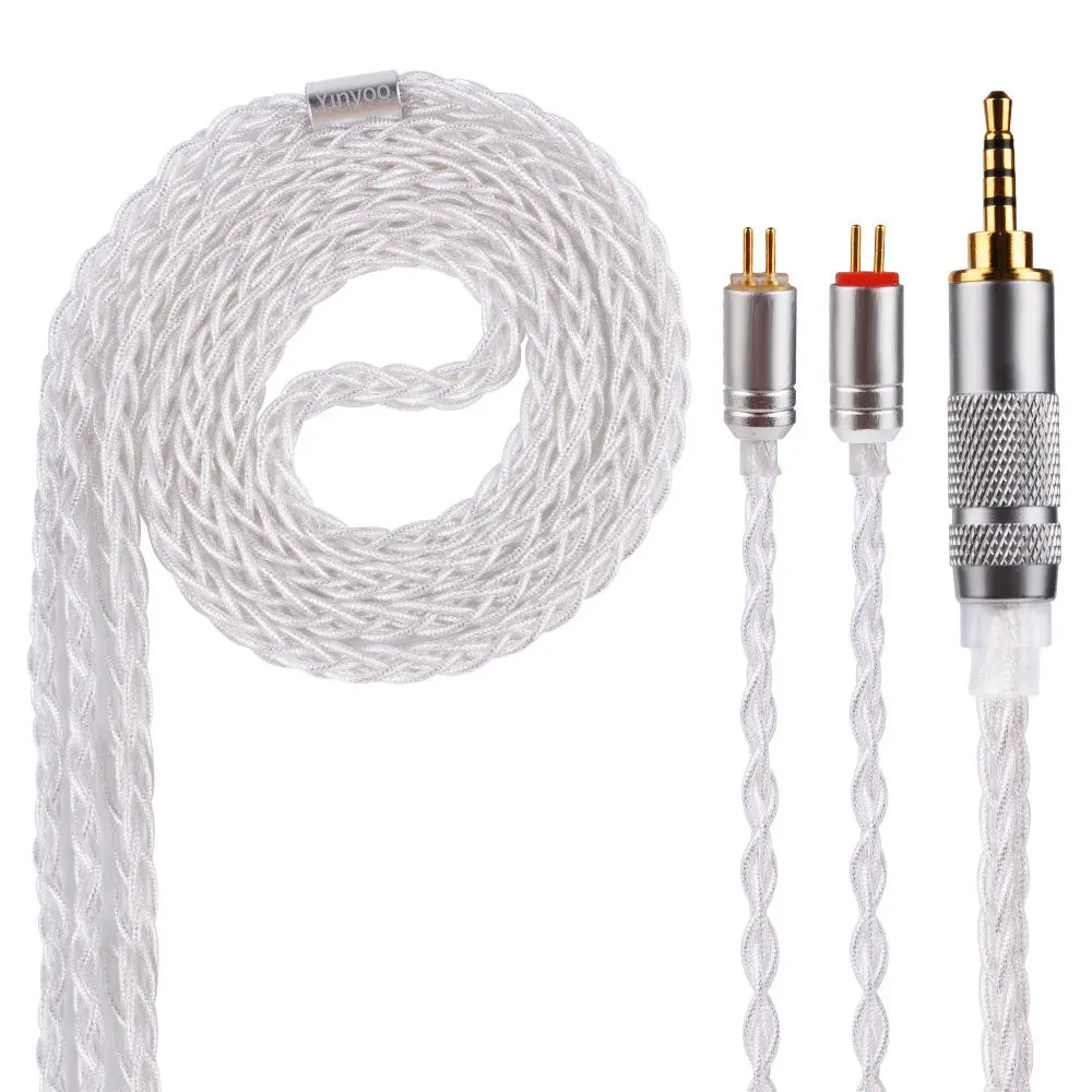 8 штук кабель MMCX для Shure SE215 SE535 SE846 2 pin ZS10 ZST ZAR sony 3 5 мм 4 Баланс серебро Фольга