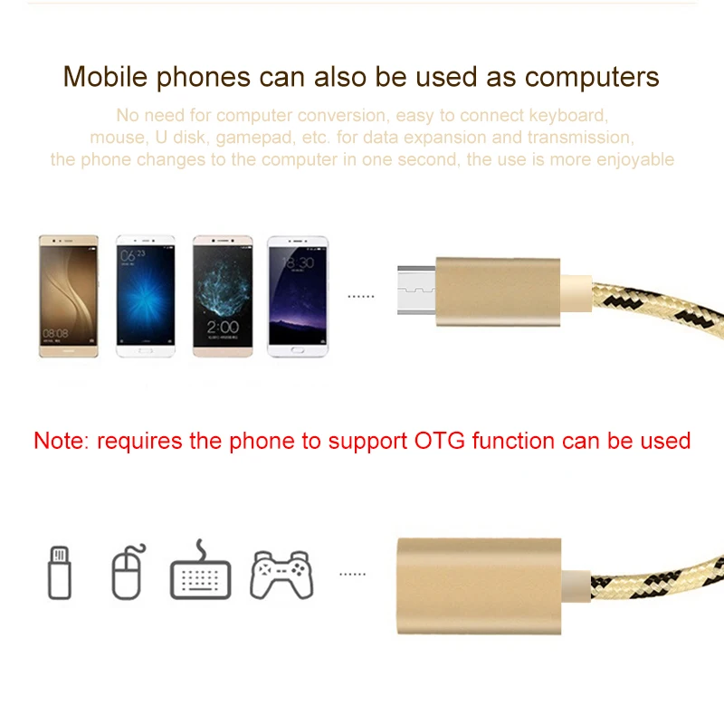 Кабель адаптер Micro USB папа мама OTG для Samsung S8 s9 S10 micro usb android|Переходники и адаптеры| |