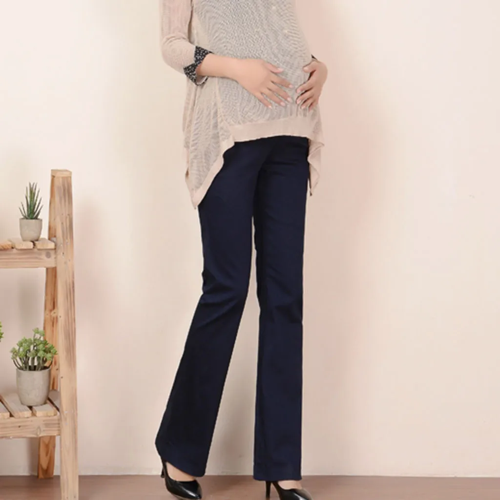 Штаны для беременных офисная одежда женщин брюки с высокой талией удобные прямые