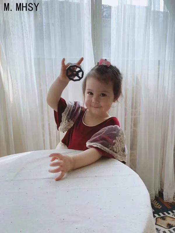 Весеннее винтажное испанское платье для девочек бальное принцессы с помпоном