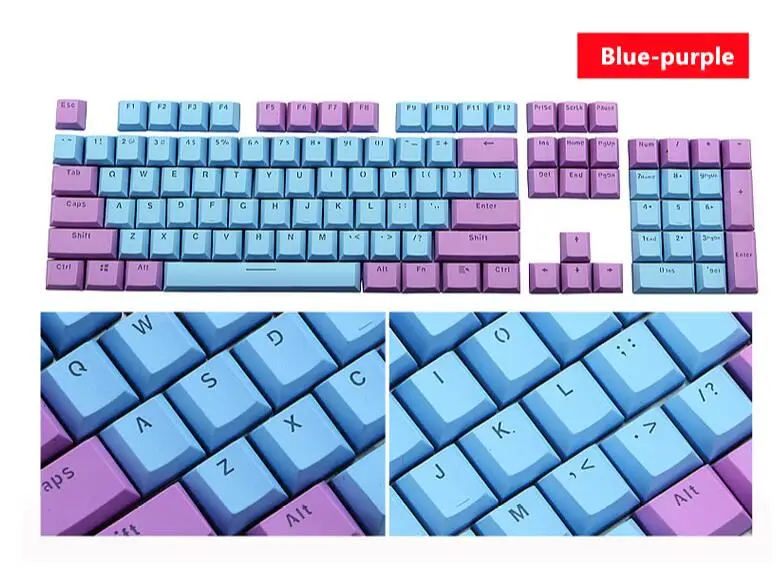 blue-purple DIY геймерские игровые колпачки для клавиш 104 стандартная механическая клавиатура умная комбинация двухцветная клавиатура - Цвет: blue-purple